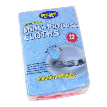 Kent Microfibre Multi Purpose Cloths   Pack of 12