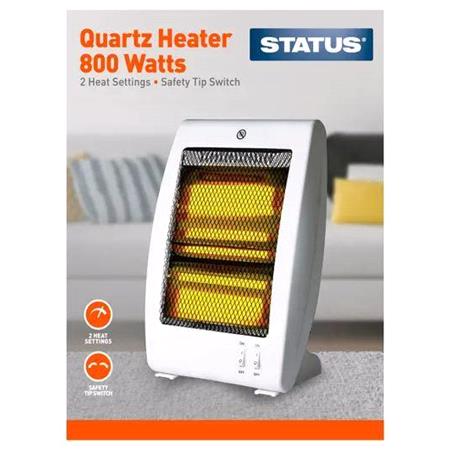 Status Portable Quartz Heater With 2 Heat Settings   400W   800W