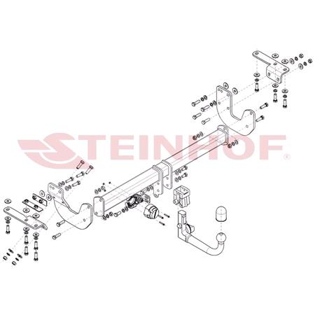 Steinhof Automatic Detachable Towbar (vertical system) for Nissan X TRAIL 2016 2022 (2WD / 4WD) (incl. version with smart opener system) (incl. AdBlue)