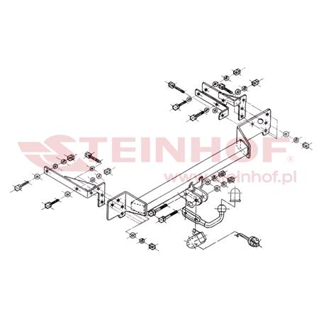 Steinhof Towbar (fixed with 2 bolts) for Renault CLIO Mk II, 1998 2005