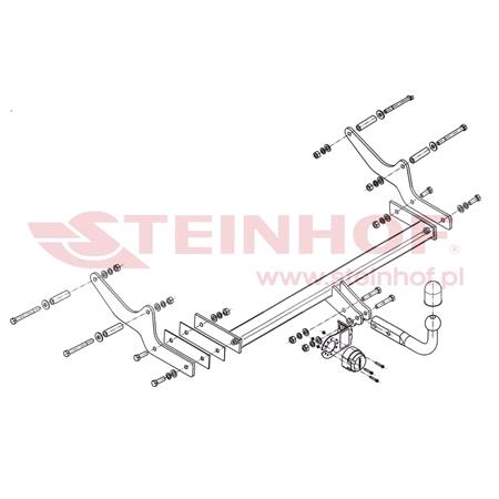 Steinhof Towbar (fixed with 2 bolts) for Renault LAGUNA III Sport Tourer, 2007 2015