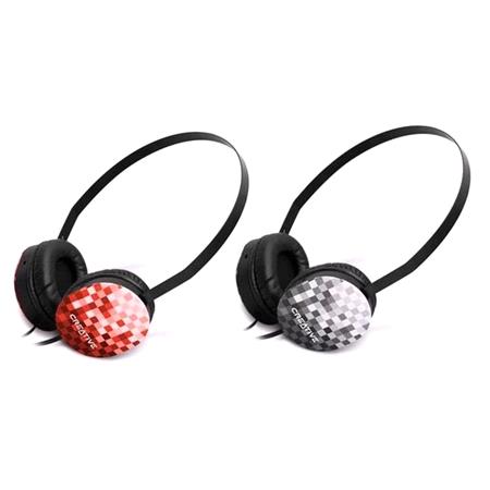 2 Sets of Creative Labs Lightweight Sport Headphones   Black and Red