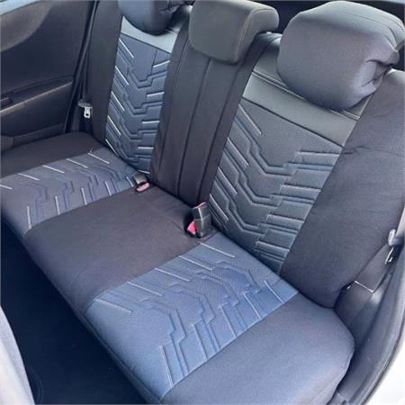 Premium Jacquard Leather Car Seat Covers REFLECT LINE   Black Blue For DR DR 3 2018 Onwards