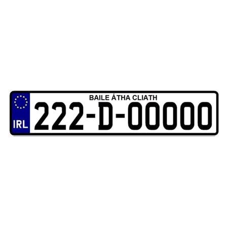 Irish Legal Car Registration Plate