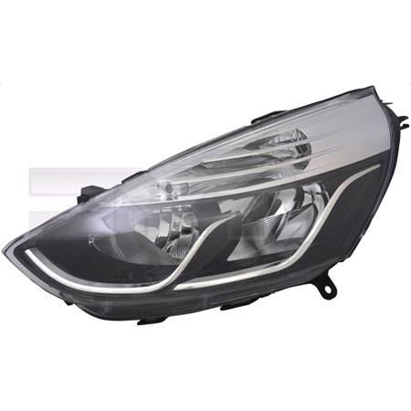 Left Headlamp (Halogen, Takes H1 / H7 Bulbs, Dynamique Models, Supplied With Motor) for Renault CLIO IV 2013 on