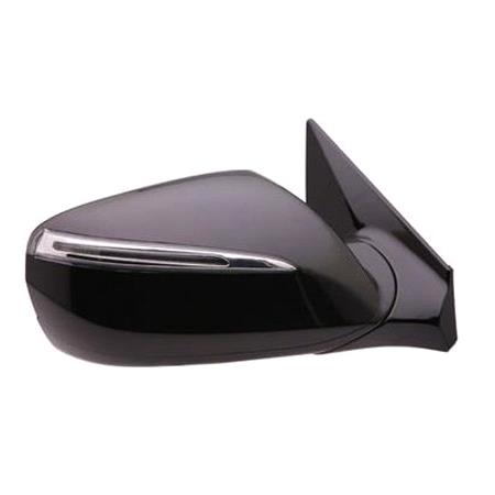 Right Wing Mirror (electric, heated, indicator, puddle lamp, power folding, black cover) for Hyundai SANTA FE III 2012 2015