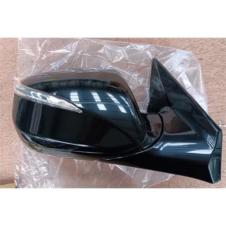 Right Wing Mirror (electric, heated, indicator lamp, puddle lamp, black cover) for Hyundai SANTA FE III, 2012 2015