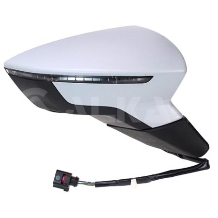 Right Wing Mirror (electric, heated, indicator, primed cover) for Seat LEON, 2012 2017