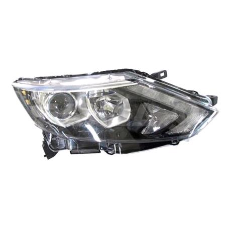 Right Headlamp (Halogen, Takes H7 / H11 Bulbs, With LED Daytime Running Light, Supplied Without Motor) for Nissan QASHQAI 2014 2017