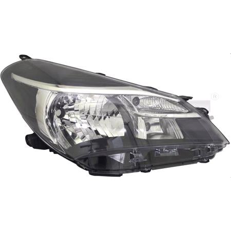 Right Headlamp (Halogen, Takes H4 Bulb, Supplied With Motor) for Toyota YARIS/VITZ 2014 2017