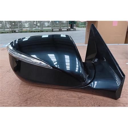 Right Wing Mirror (electric, heated, indicator lamp, puddle lamp, black cover) for Hyundai SANTA FE III, 2012 2015