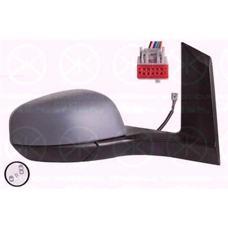 Right Wing Mirror (electric, heated, primed cover, blind spot warning lamp, power folding) for Ford TRANSIT CONNECT Kombi 2018 2021