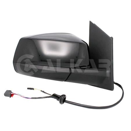 Right Wing Mirror (electric, heated, power folding, glossy black cover, blind spot warning lamp, WITHOUT aerial) for Volkswagen CADDY V MPV 2020 Onwards
