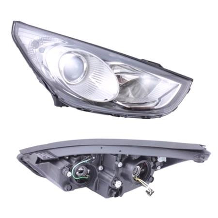 Right Headlamp (Halogen, Takes H7 / H7 Bulbs, Electric Adjustment, Supplied Without Motor) for Hyundai ix35 2010 on