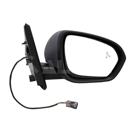 Right Wing Mirror (electric, heated, blind spot warning, primed cover) for DACIA DUSTER, 2018 Onwards