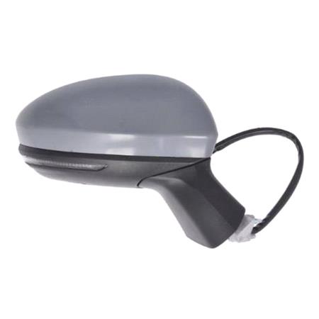 Right Wing Mirror (electric, heated, indicator, primed cover, BLIND SPOT WARNING, power folding) for Renault CLIO V 2019 Onwards