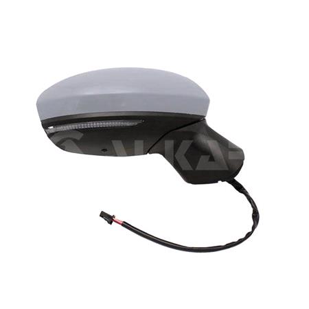 Right Wing Mirror (electric, heated, indicator, POWER FOLDING, without blind spot indicator, primed cover) for Renault CLIO V, 2019 Onwards