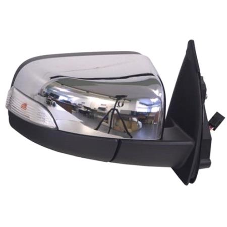 Right Wing Mirror (electric, indicator, chrome cover, without puddle lamp) for Ford RANGER 2011 Onwards