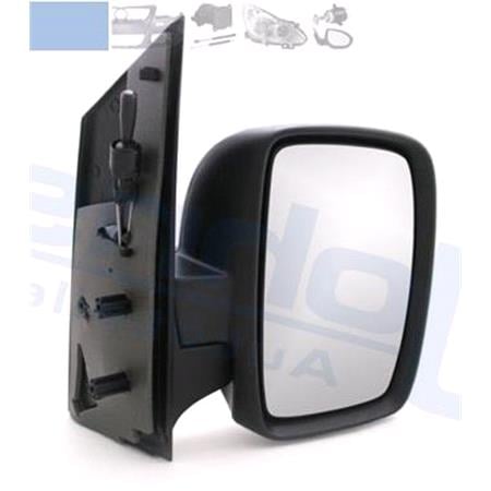 Right Wing Mirror (manual, single glass) for Citroen DISPATCH van, 2007 Onwards