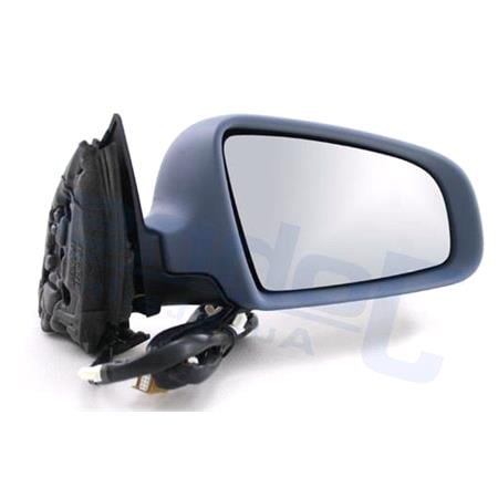 Right Wing Mirror (electric, heated, primed cover) for Audi A4, 2004 2008
