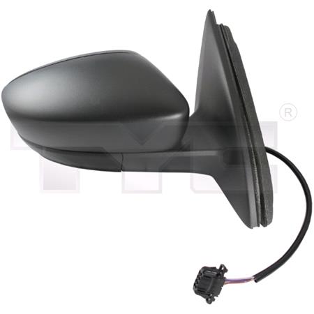 Right Wing Mirror (electric, heated, black cover) for Seat TOLEDO IV, 2012 Onwards