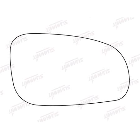 Right Stick On Wing Mirror Glass for Volvo S60 2000 to 2003 (pre facelift)