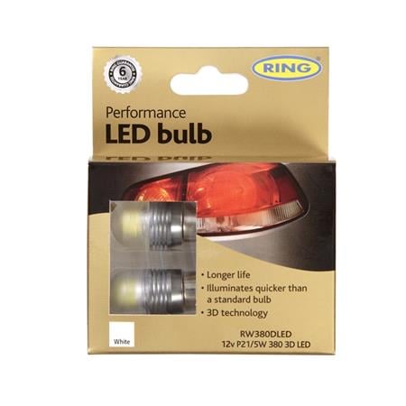 12V 3D P21 5W 7000K Performance LED   Long Life