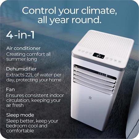 Avalla S 150 4 in 1 Portable Air Conditioner & Dehumidifier for Multi Rooms, 8000BTU