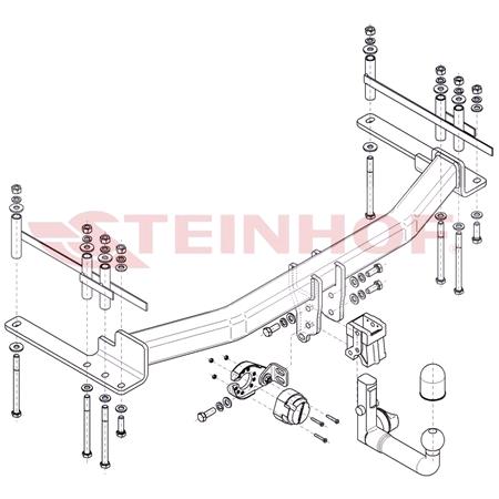 Steinhof Automatic Detachable Towbar (vertical system) for Ssangyong REXTON, 2017 Onwards, will not fit model with a full size spare wheel