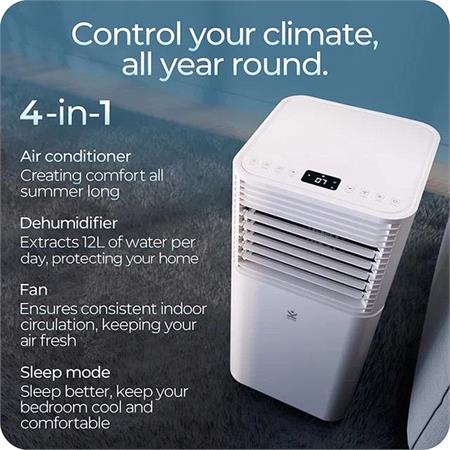 Avalla S 80 4 in 1 Portable 12L Dehumidifier & Air Conditioner Combo for Large Rooms