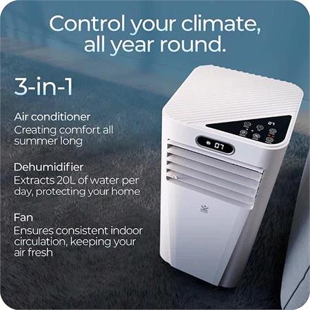 Avalla S 95 3 in 1 Portable 20L Dehumidifier & Air Conditioner Combo for Large Rooms