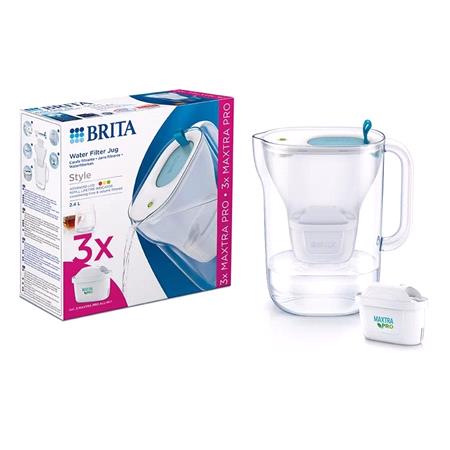 BRITA Style XL 3.6L Water Filter Jug with 3x MAXTRA Pro Filters   Blue