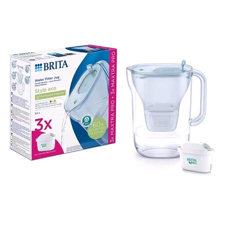 BRITA Style Eco 3.6L Water Filter Jug with 3x MAXTRA Pro Filters   Powder Blue