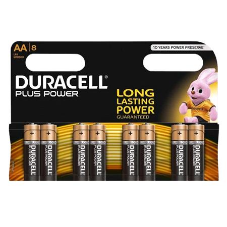Duracell Plus Power Alkaline AA Batteries   Pack of 8 