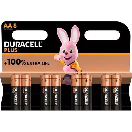 Duracell Plus Power Alkaline AA Batteries Promo Pack   Pack of 8 
