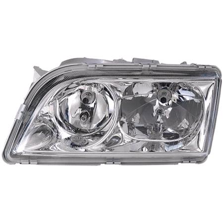 Left Headlamp (Chrome Bezel, Halogen, Takes H7 / H7 Bulbs) for Volvo S40 I 2001 2004