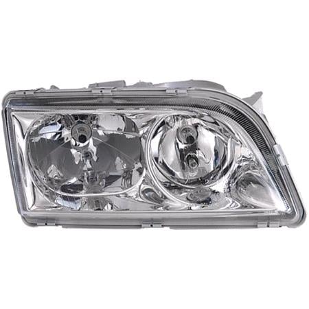 Right Headlamp (Chrome Bezel, Halogen, Takes H7 / H7 Bulbs) for Volvo S40 I 2001 2004