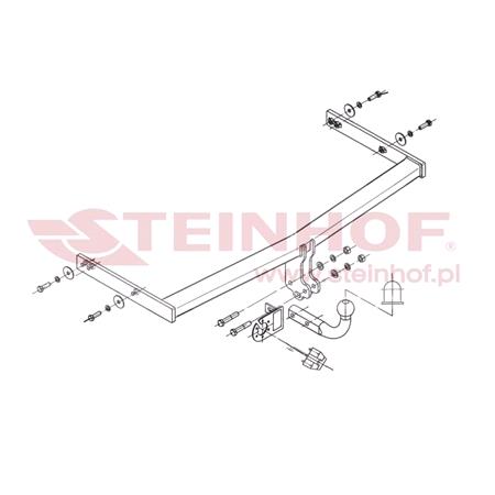 Steinhof Towbar (fixed with 2 bolts) for Seat ALTEA,  2004 to 2015