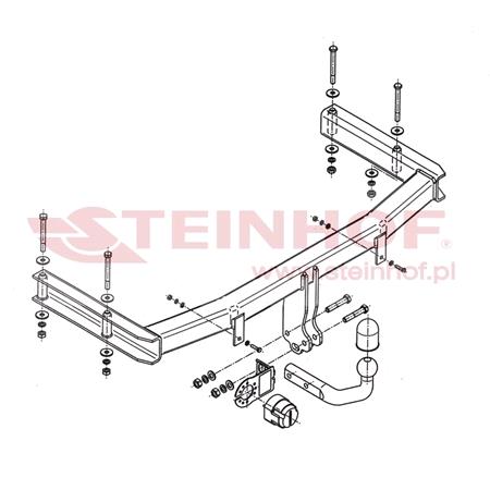 Steinhof Towbar (fixed with 2 bolts) for Seat EXEO ST,  2009 to 2013
