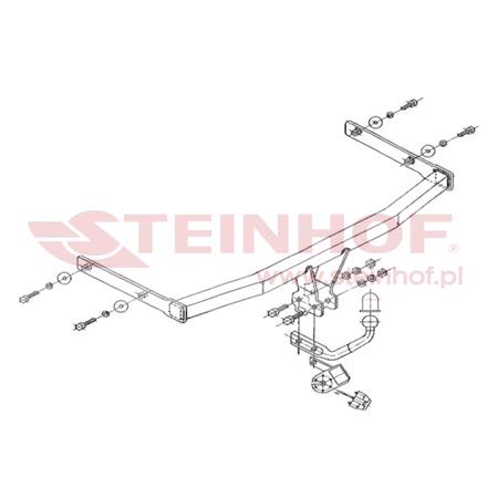 Steinhof Towbar (fixed with 2 bolts) for Seat IBIZA Mk IV, 2002 2009