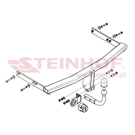 Steinhof Towbar (fixed with 2 bolts) for Seat IBIZA V, 2008 2017, Will NOT fit Cupra models