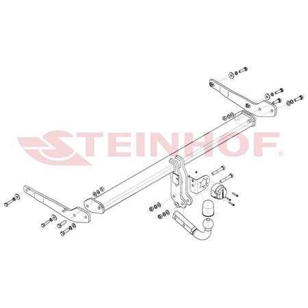 Steinhof Towbar (fixed with 2 bolts) for Skoda KODIAQ, 2017 Onwards