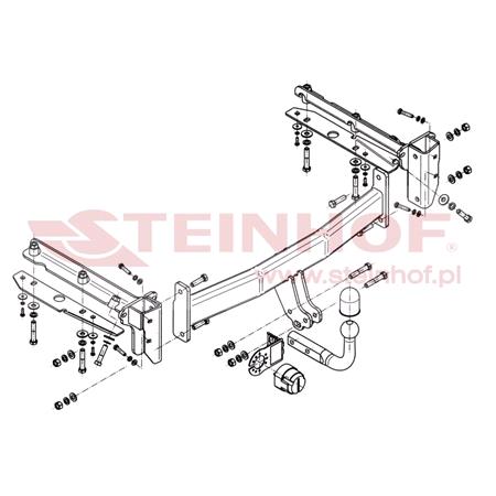 Steinhof Towbar (fixed with 2 bolts) for Subaru LEGACY IV Estate, 2003 2009