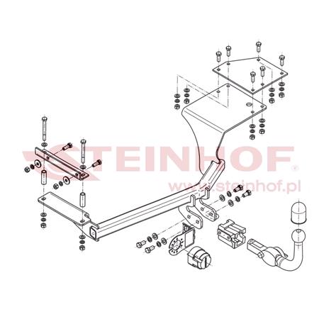 Steinhof Automatic Detachable Towbar (horizontal system) for Suzuki SPLASH, 2008 2015
