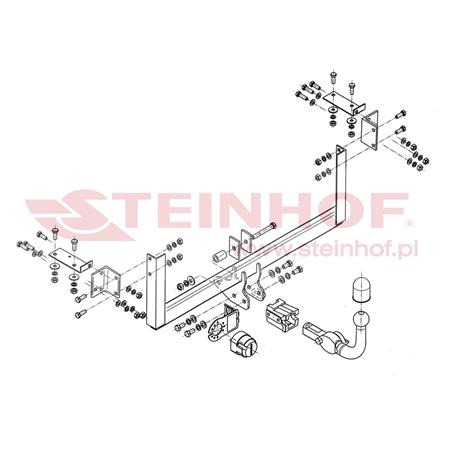 Steinhof Automatic Detachable Towbar (horizontal system) for Suzuki ALTO V, 2009 2014