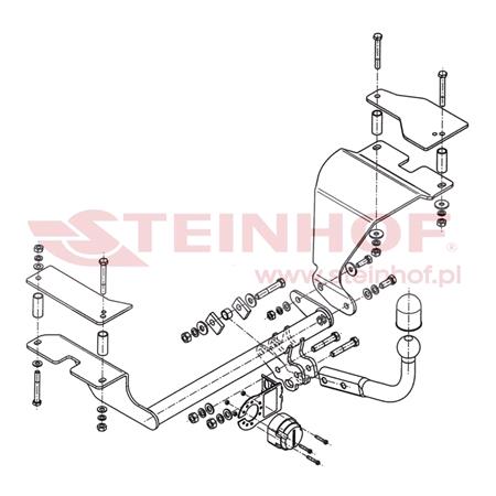 Steinhof Towbar (fixed with 2 bolts) for Suzuki SWIFT III, 2005 2010