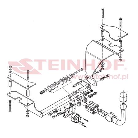 Steinhof Automatic Detachable Towbar (horizontal system) for Suzuki SWIFT III,  2005 to 2010