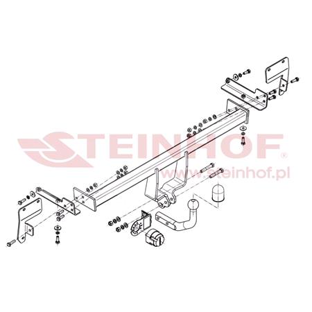 Steinhof Towbar (fixed with 2 bolts) for Suzuki Swift, 2010 2017
