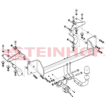 Steinhof Towbar (fixed with 2 bolts) for Suzuki LIANA Estate, 2001 2007