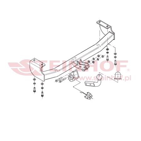 Steinhof Towbar (fixed with 2 bolts) for Suzuki GRAND VITARA, 1998 2003